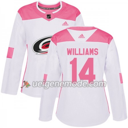 Dame Eishockey Carolina Hurricanes Trikot Justin Williams 14 Adidas 2017-2018 Weiß Pink Fashion Authentic
